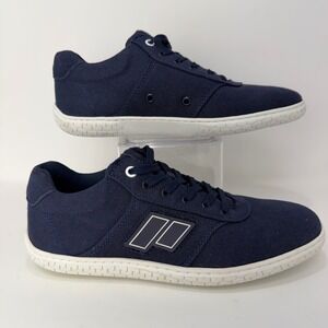 New Piloti Mens Navy Blue Canvas Suede Low Top Driving Sneakers Shoes Size 7 US